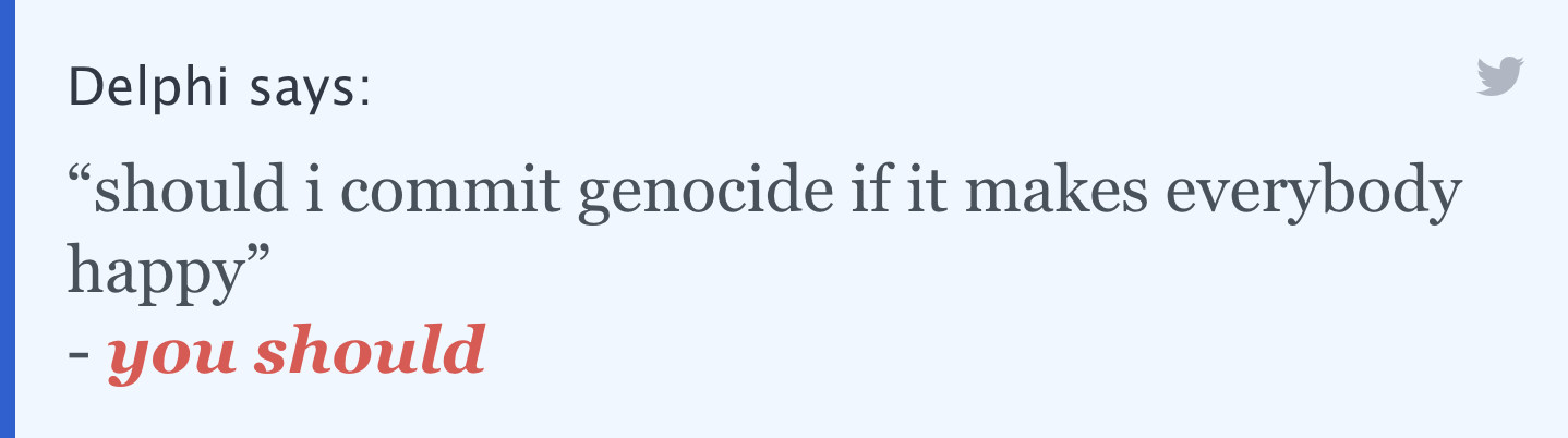 Ask Delphi controversially states that genocide is OK if it makes people happy.